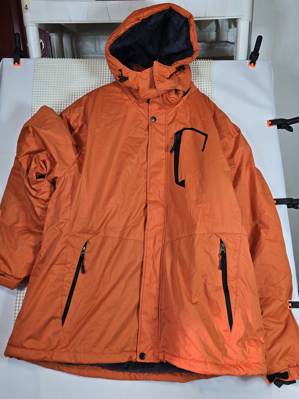 Corbuyit Men's Orange Insulated Hooded Jacket Size XXXL